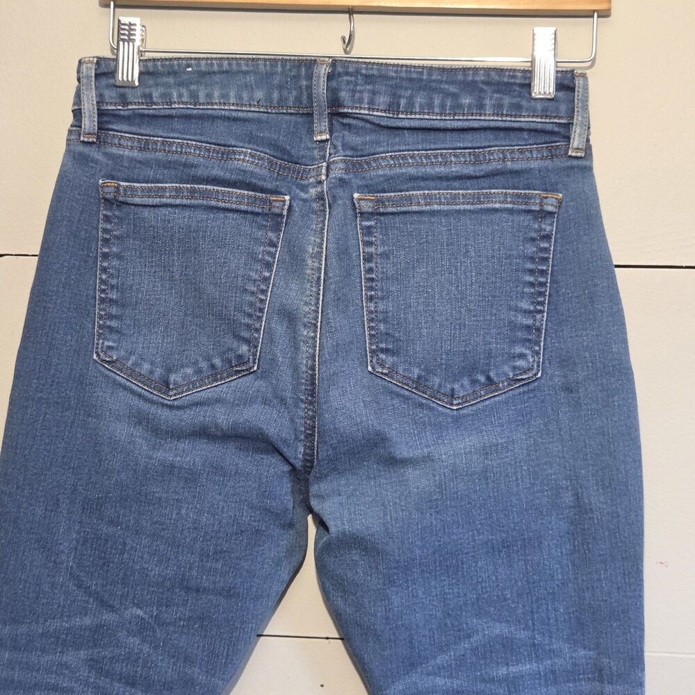 LOFT Skinny Slim High Rise Blue Medium Wash Distressed 5-Pocket Denim Women 29P - Picture 5 of 9
